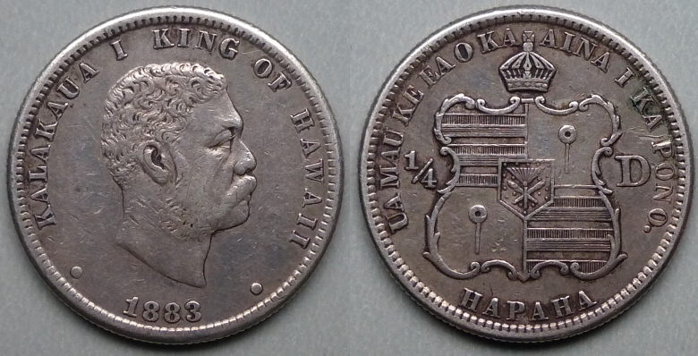 King Kalakaua I, 1883 quarter dollar